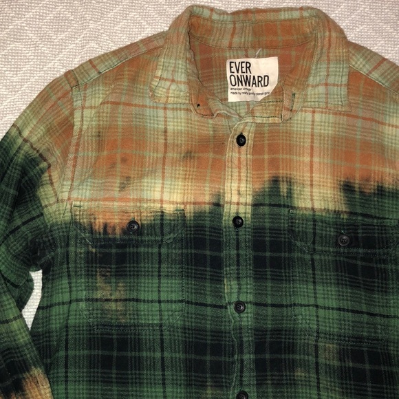 Vintage Flannel Bleach Washed Free People Style - Picture 2 of 6